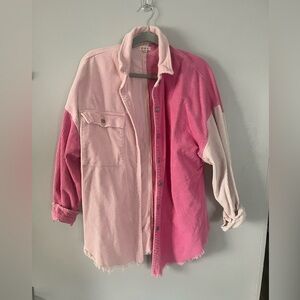POL Pink Corduroy Button-Up Shirt